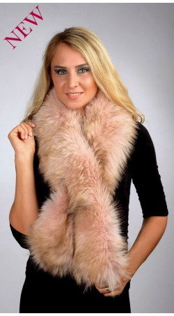 Sciarpa pelliccia in volpe scandinava color rosa